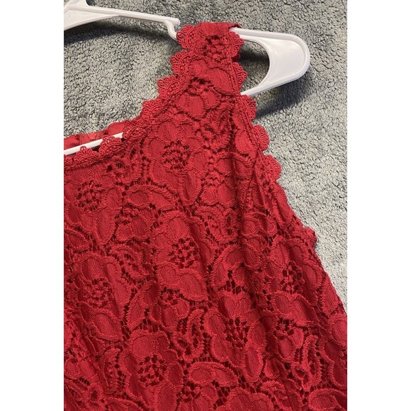City Studio Juniors Fit & Flare Red Floral Lace Special Occasion Dress Size 11 - Picture 5 of 14